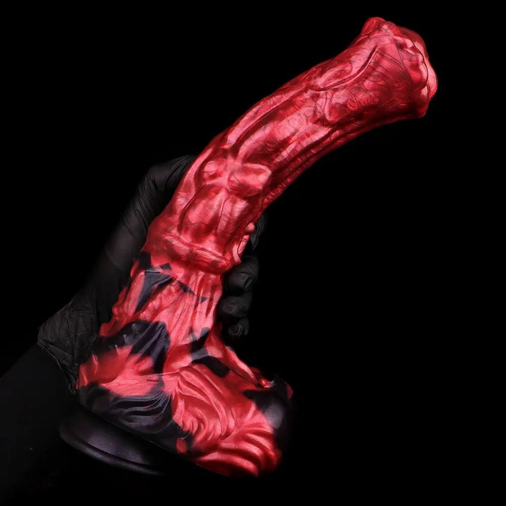 Red Black Horse-Style Dildo - Silicone Animal-Style Dildo