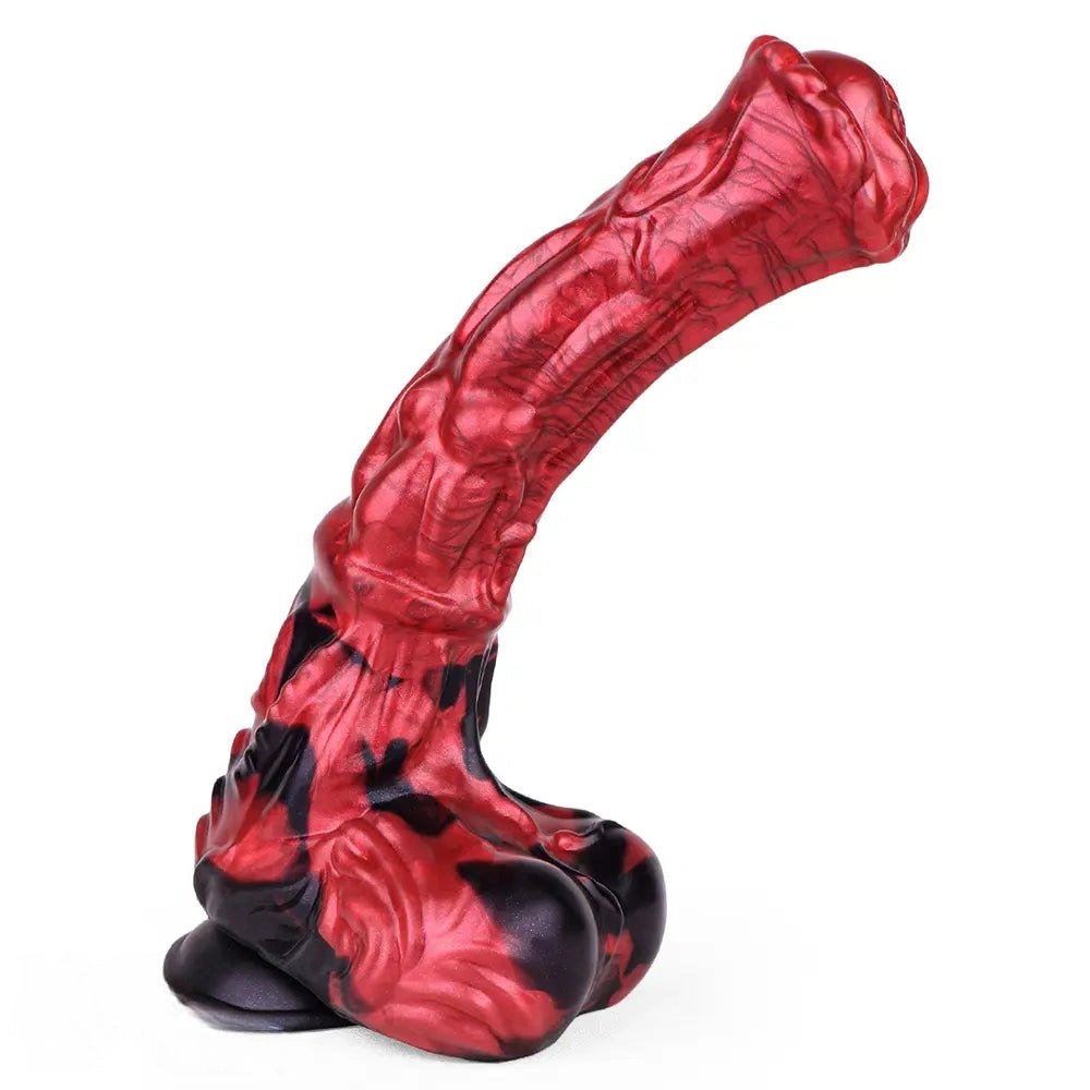 Red Black Horse-Style Dildo - Silicone Animal-Style Dildo