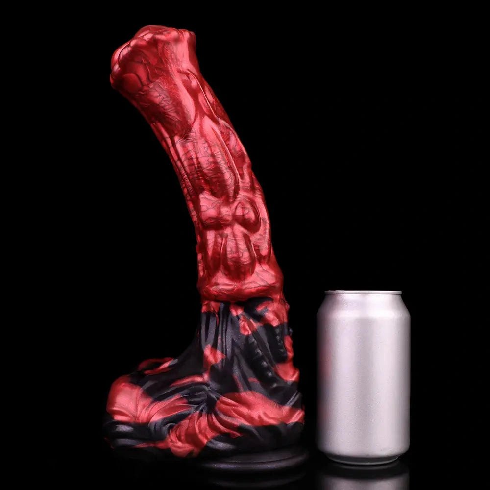 Red Black Horse-Style Dildo - Silicone Animal-Style Dildo