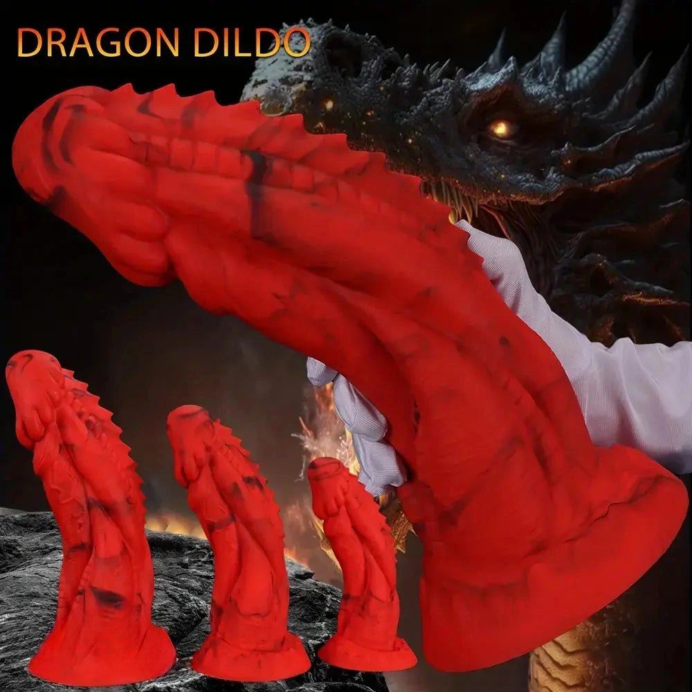 Red Dragon Scale Fantasy Dildo - Silicone Dragon Dildo