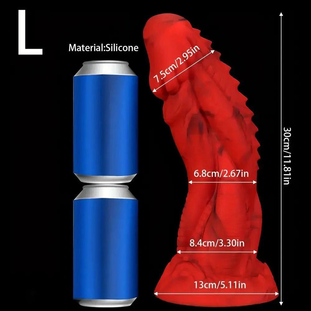 Red Dragon Scale Fantasy Dildo - Silicone Dragon Dildo