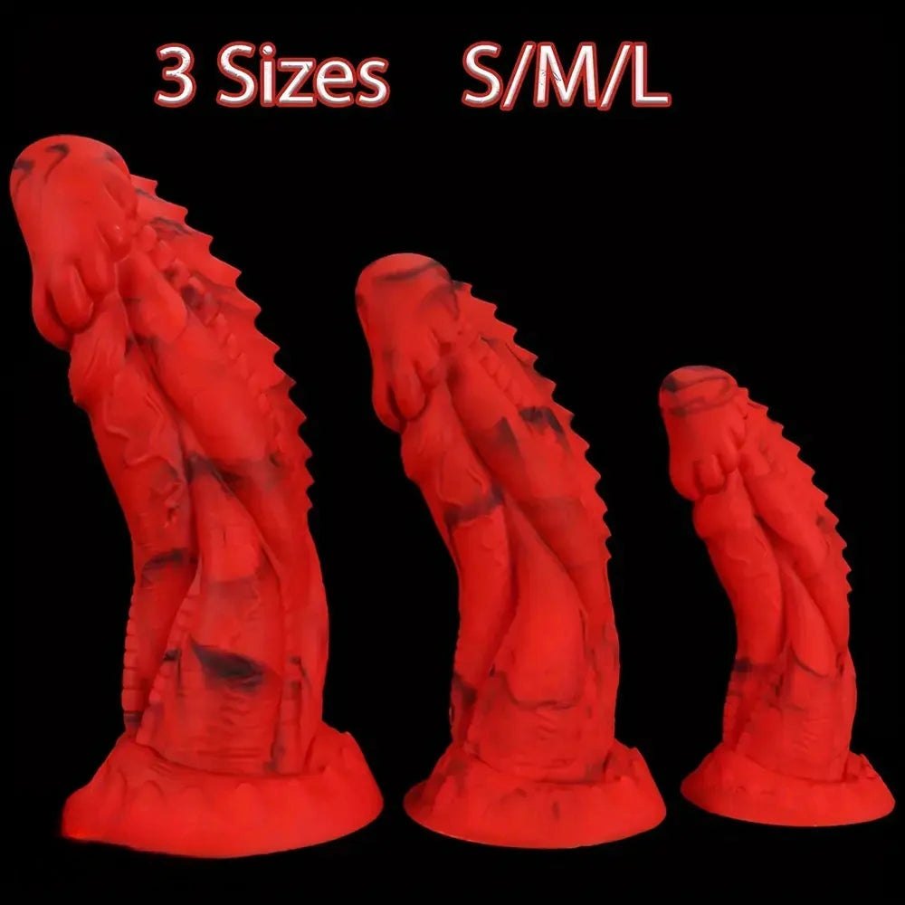 Red Dragon Scale Fantasy Dildo - Silicone Dragon Dildo