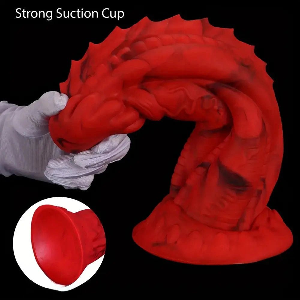 Red Dragon Scale Fantasy Dildo - Silicone Dragon Dildo