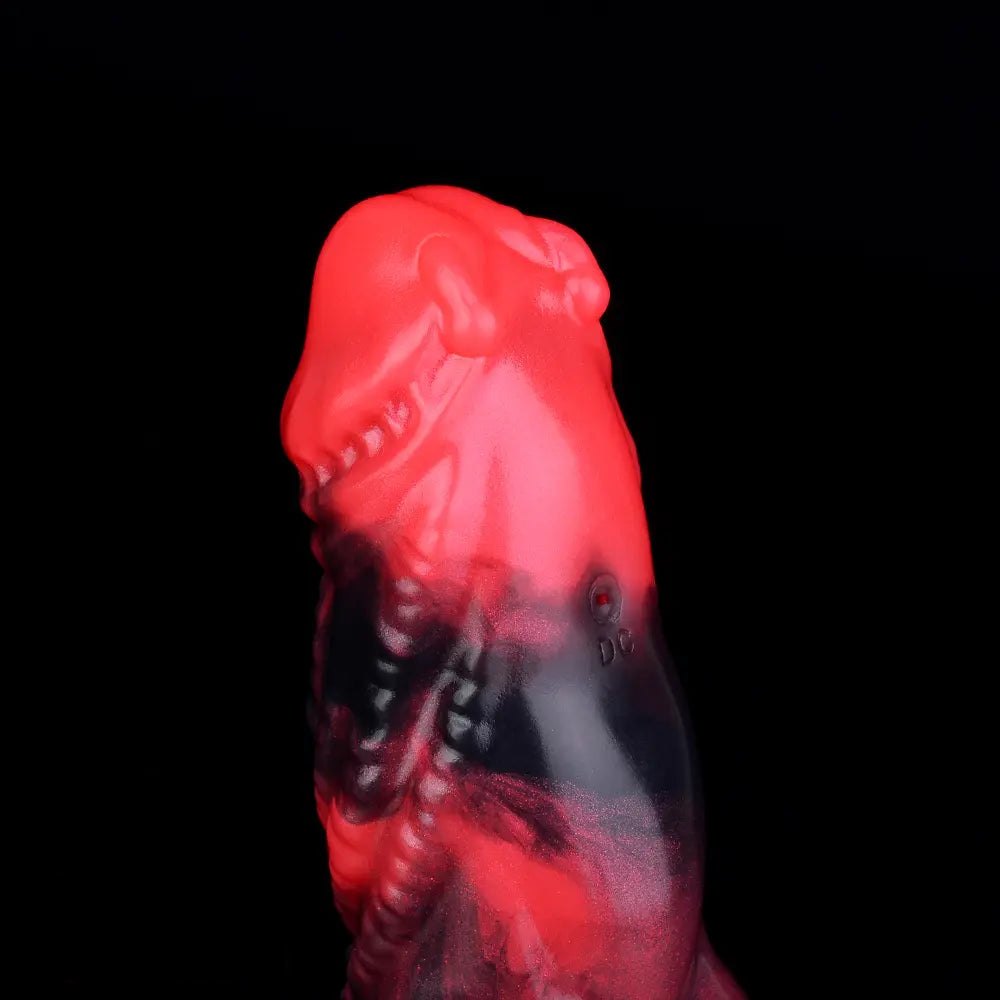 Red Fantasy Cock Sleeve Ring - Hollow Silicone Extender