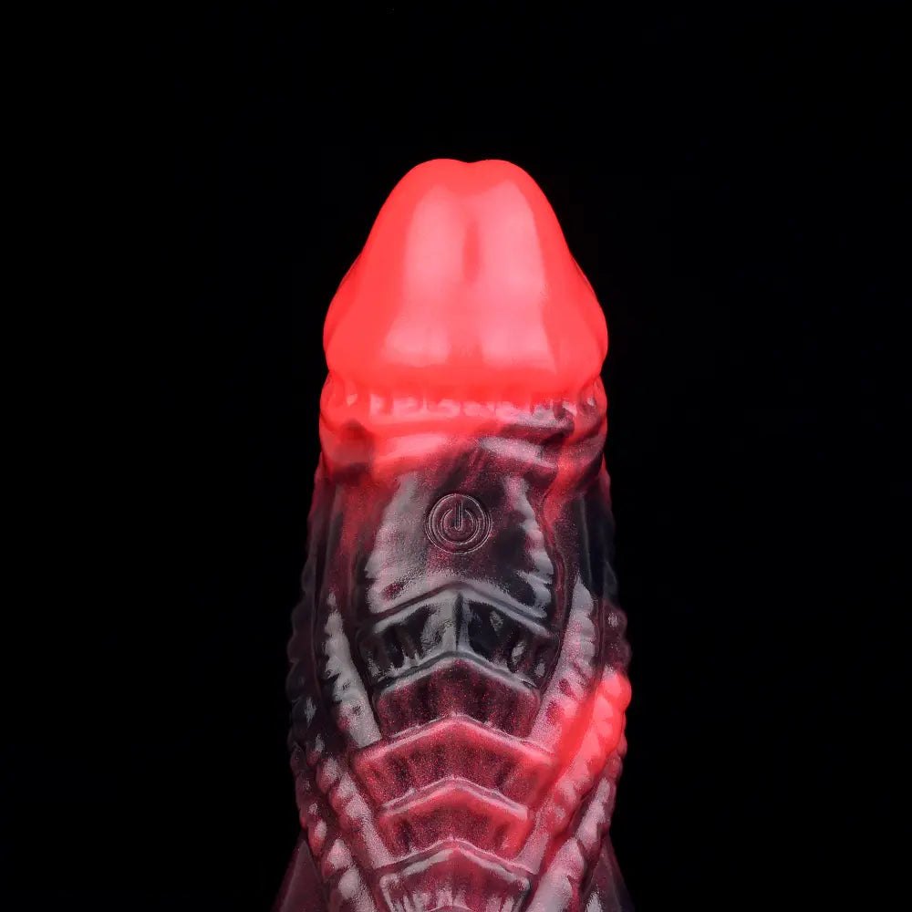 Red Fantasy Cock Sleeve Ring - Hollow Silicone Extender