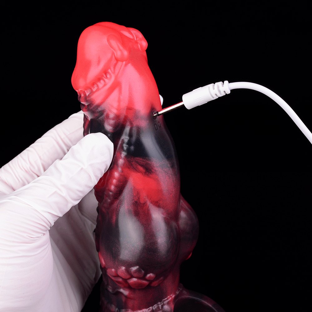 Red Fantasy Cock Sleeve Ring - Hollow Silicone Extender