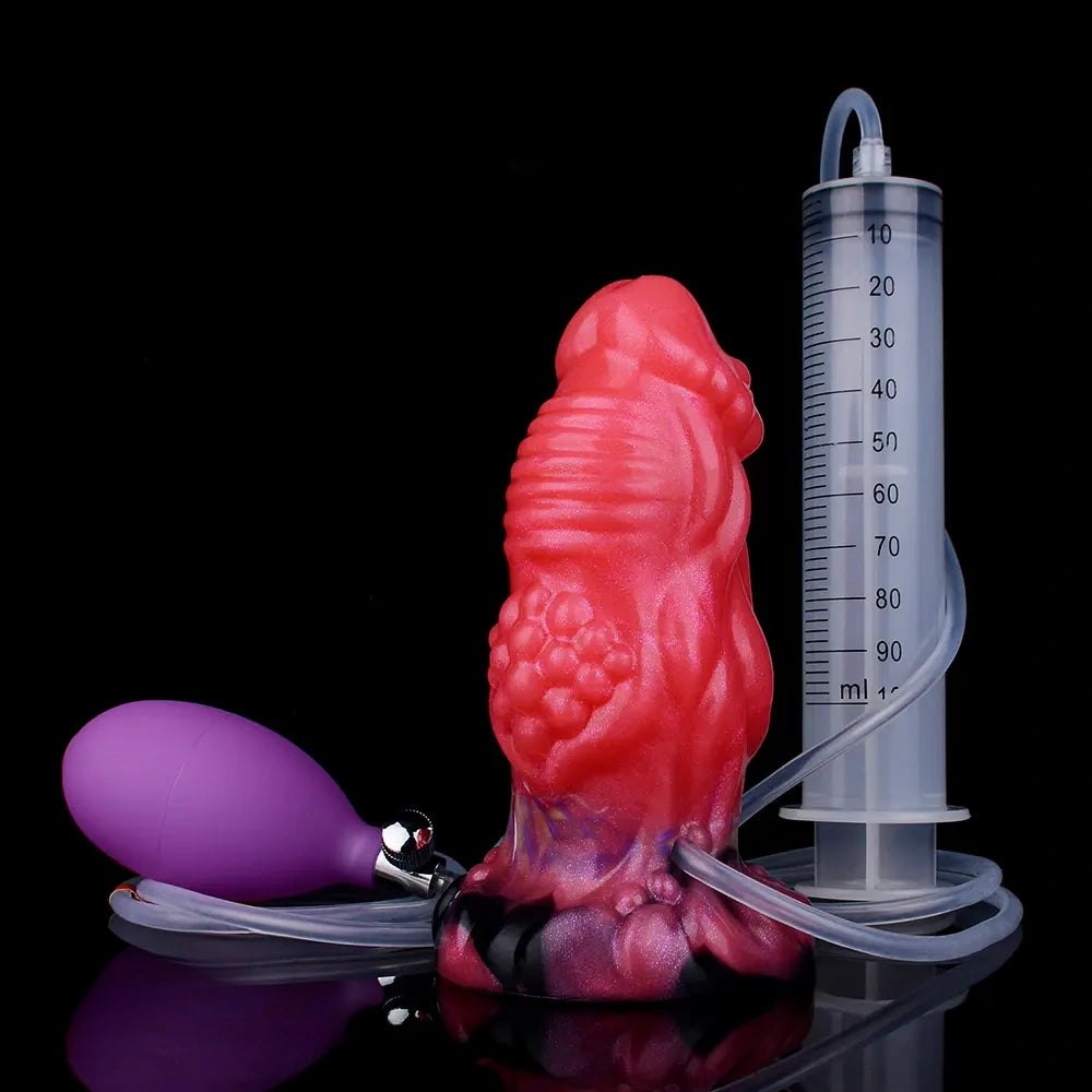 Red Fantasy Squirting Dildo 5.51in - Silicone Fantasy Dildo