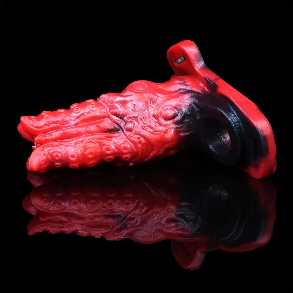 Red Fantasy Strap-On Sleeve - Silicone Strap-On Extension