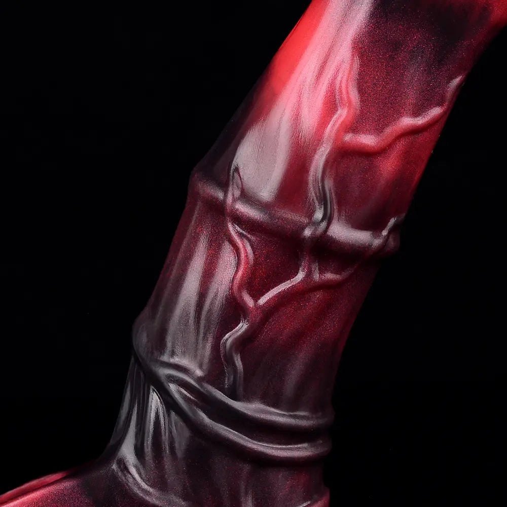 Red Hollow Vibrating Dildo - Two-Size Silicone Sleeve