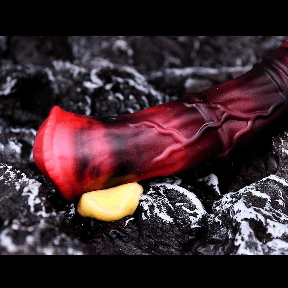 Red Hollow Vibrating Dildo - Two-Size Silicone Sleeve