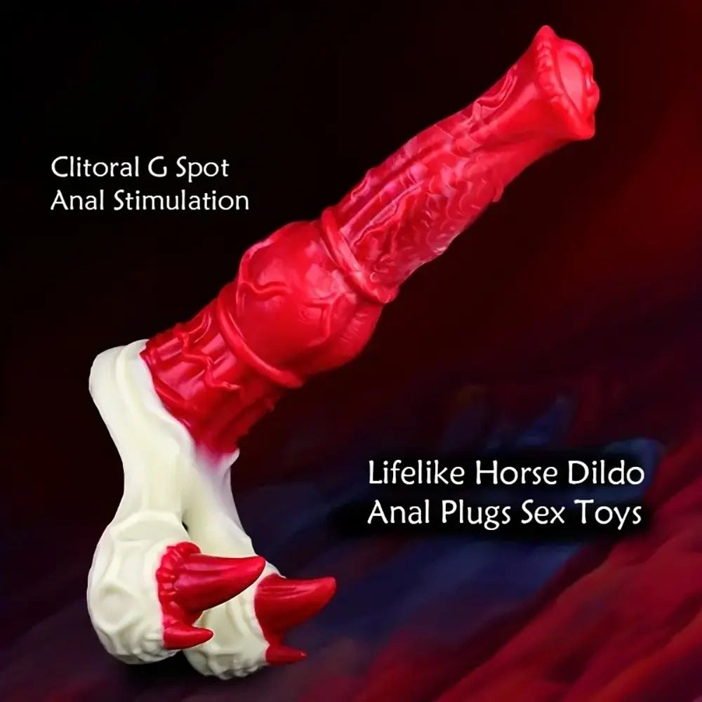 Red Knot Animal Dildo - Silicone Knotted Horse Dildo