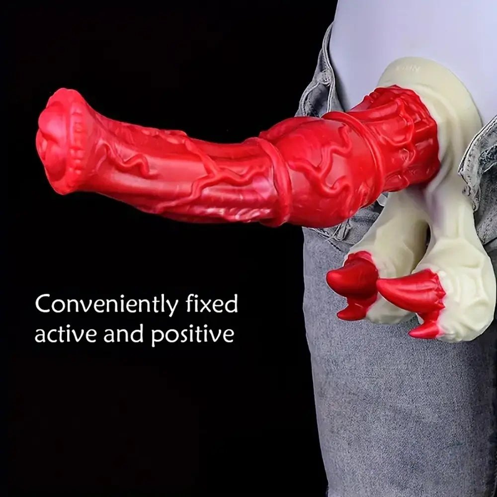 Red Knot Animal Dildo - Silicone Knotted Horse Dildo