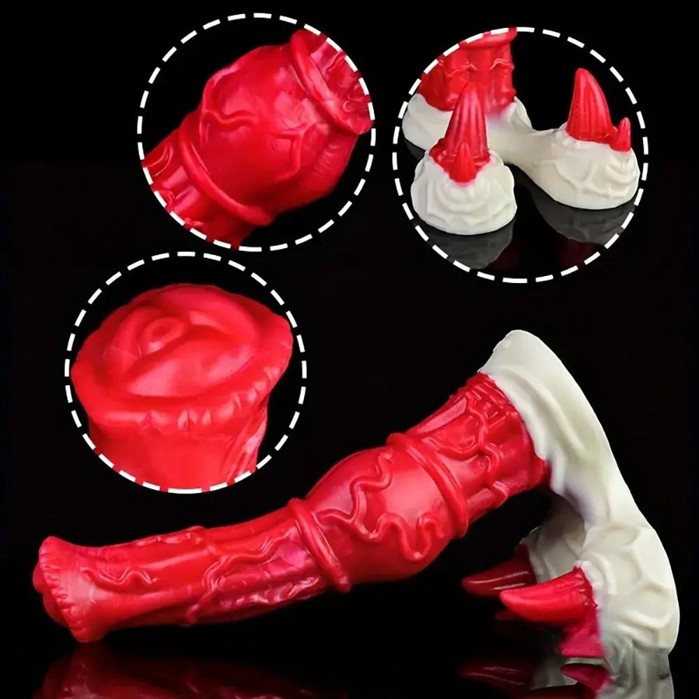 Red Knot Animal Dildo - Silicone Knotted Horse Dildo