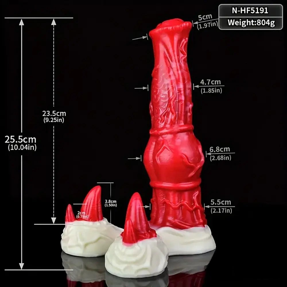 Red Knot Animal Dildo - Silicone Knotted Horse Dildo
