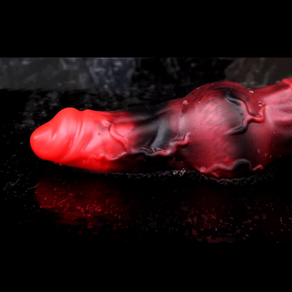 Red Knot Fantasy Dildo with Loop - Silicone Animal Knot Toy
