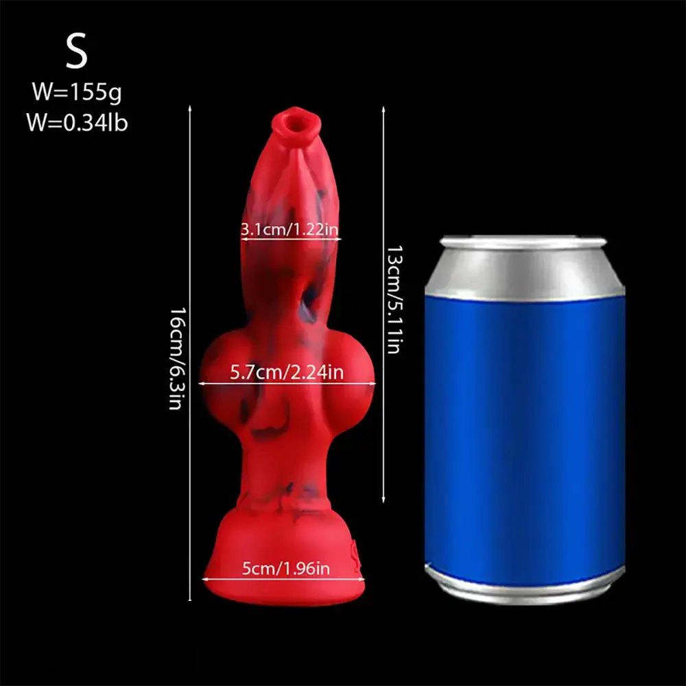 Red Knot Fantasy Dildo, 4 Sizes - Silicone Knot Dildo