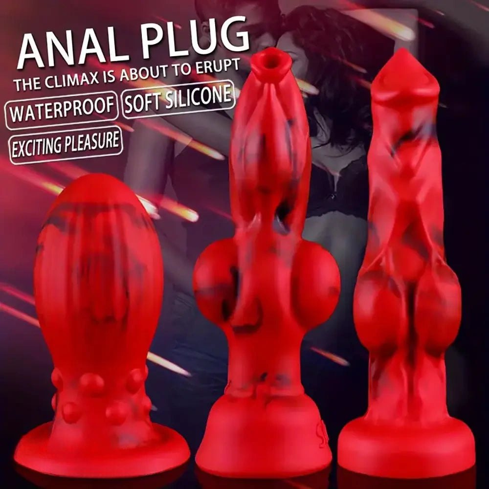 Red Knot Fantasy Dildo, 4 Sizes - Silicone Knot Dildo