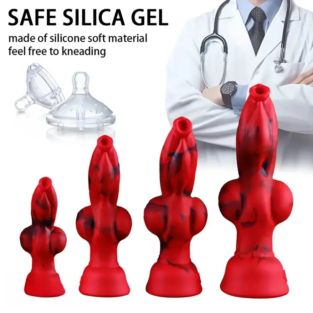 Red Knot Fantasy Dildo, 4 Sizes - Silicone Knot Dildo