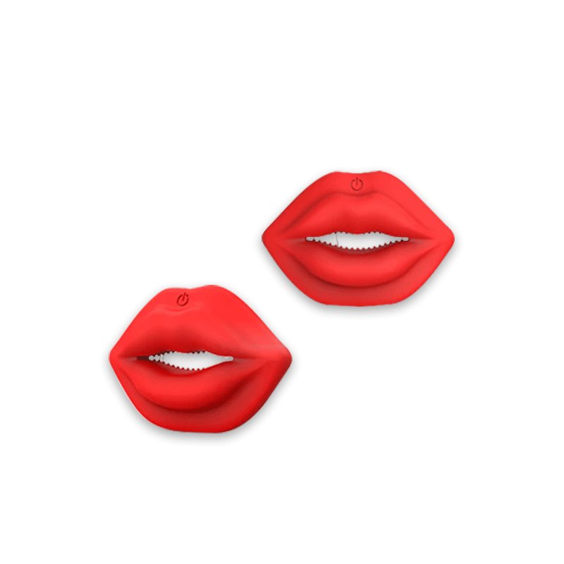 Red Lip Nipple Clamp Vibrator - Wireless Remote Nipple Toy