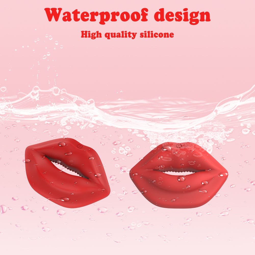 Red Lip Nipple Clamp Vibrator - Wireless Remote Nipple Toy