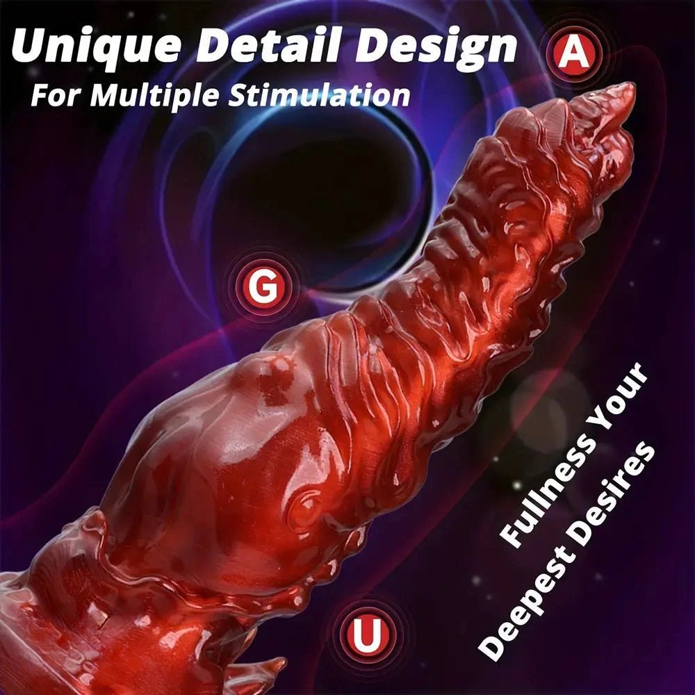 Red Monster Fantasy Dildo - Silicone Monster Dildo
