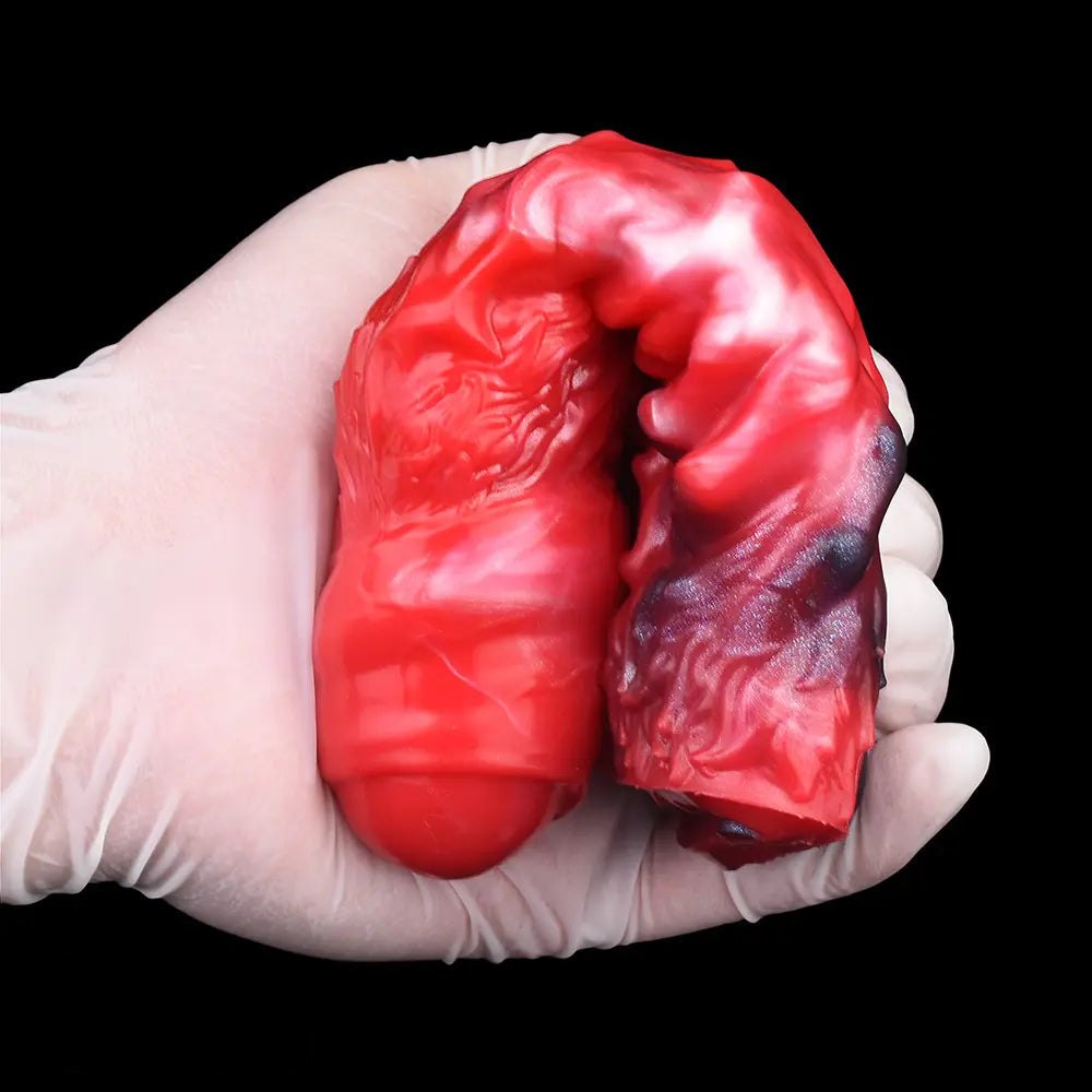 Red Ridged Fantasy Dildo 6 In - Silicone Alien Dildo