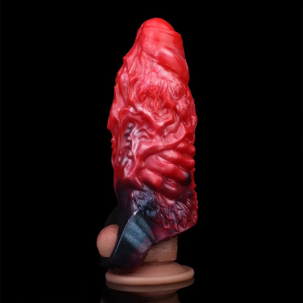 Red Ridged Fantasy Dildo 6 In - Silicone Alien Dildo