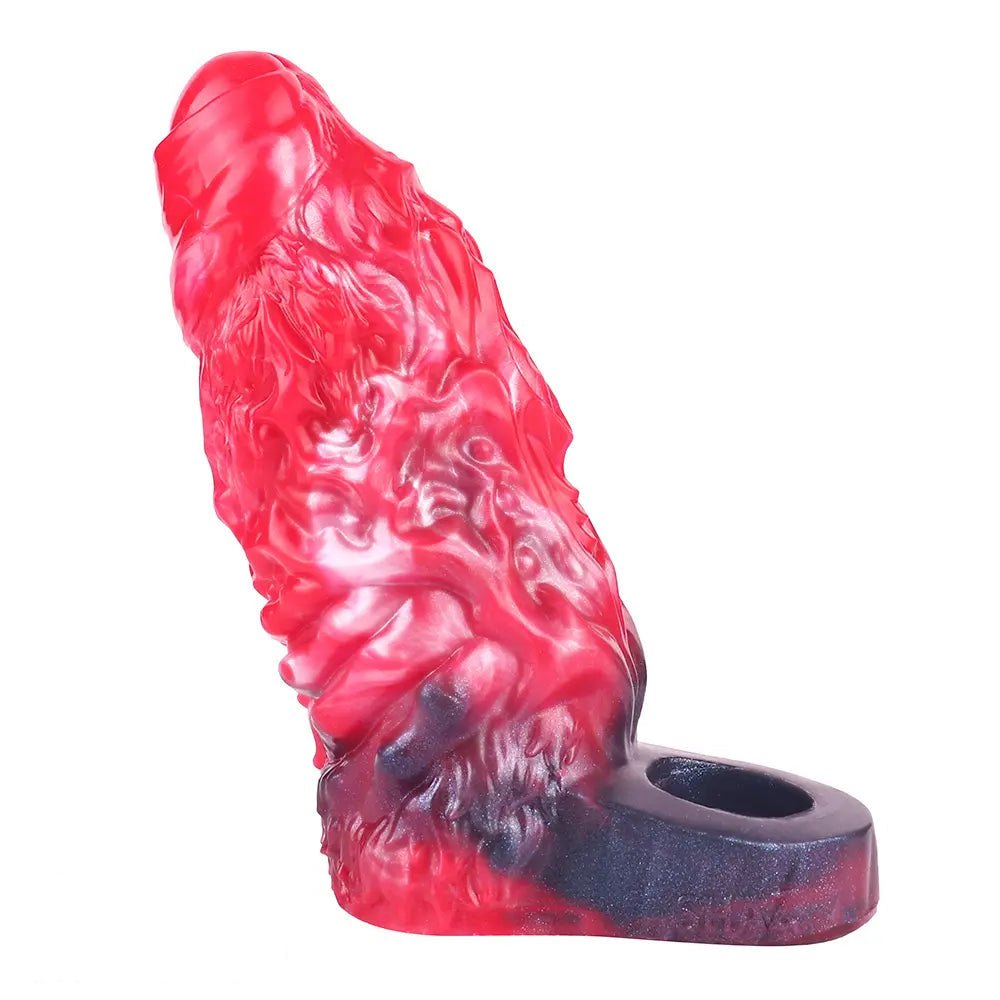 Red Ridged Fantasy Dildo 6 In - Silicone Alien Dildo