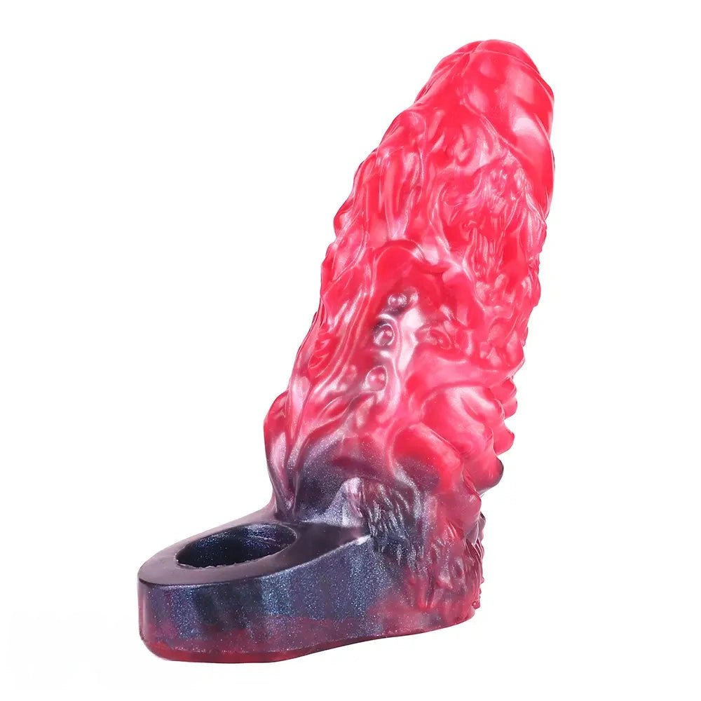 Red Ridged Fantasy Dildo 6 In - Silicone Alien Dildo