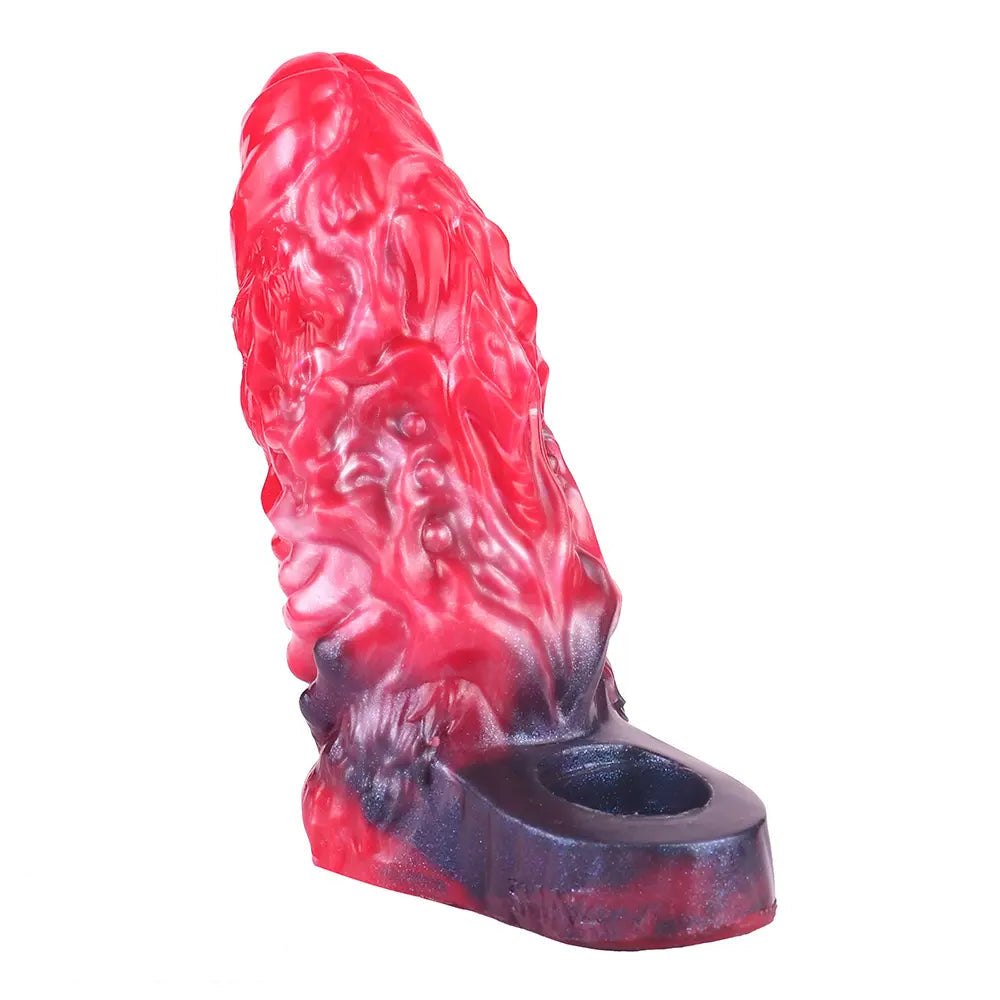 Red Ridged Fantasy Dildo 6 In - Silicone Alien Dildo