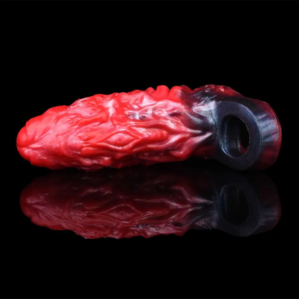 Red Ridged Fantasy Dildo 6 In - Silicone Alien Dildo