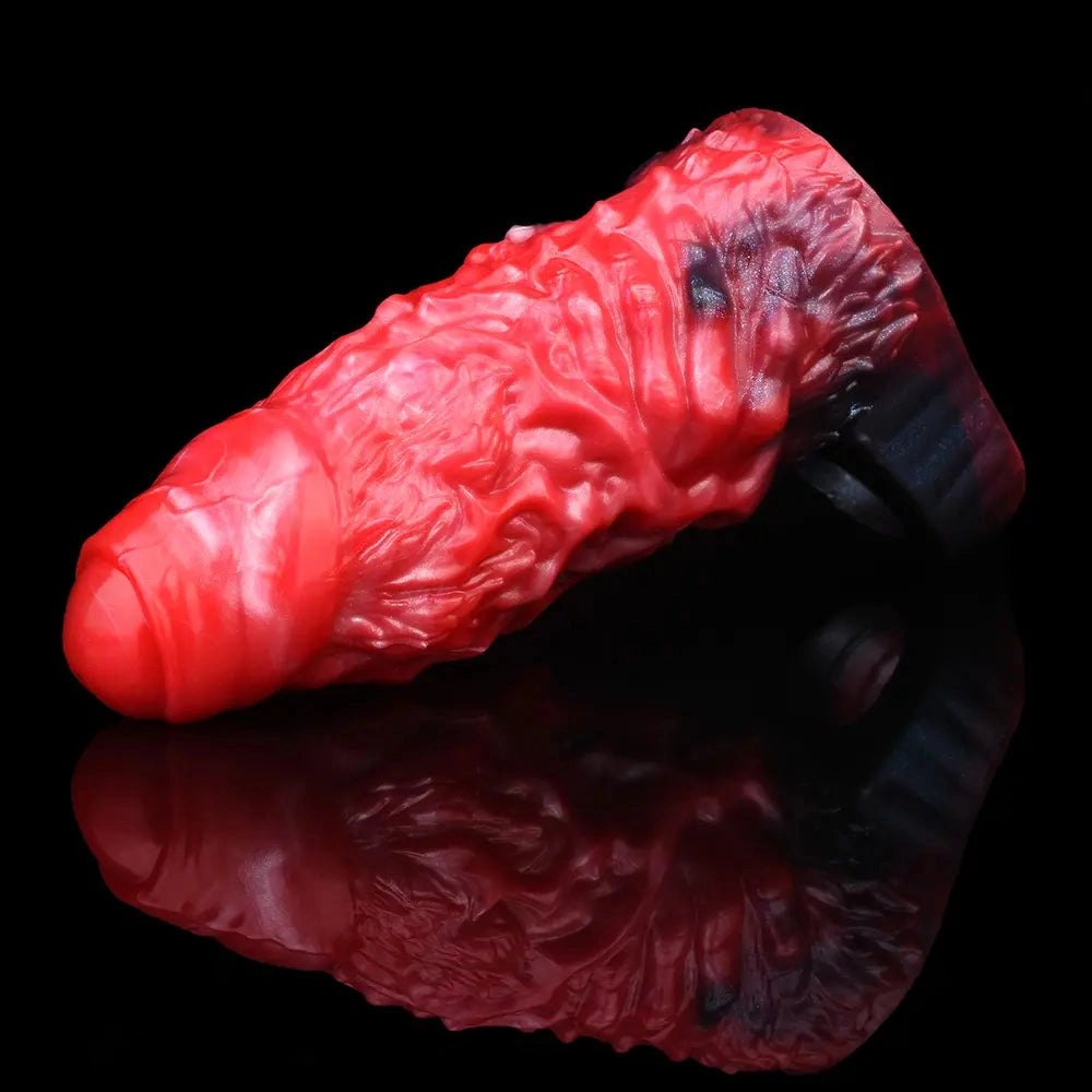 Red Ridged Fantasy Dildo 6 In - Silicone Alien Dildo