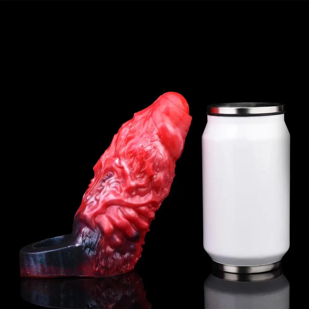 Red Ridged Fantasy Dildo 6 In - Silicone Alien Dildo
