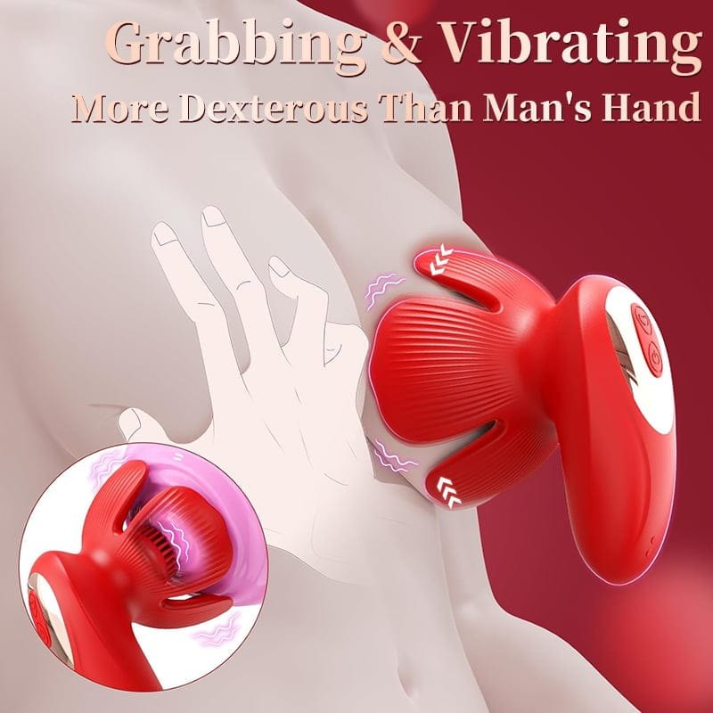 Red Rose Petal Breast Stimulator - Vibrating Nipple Toy