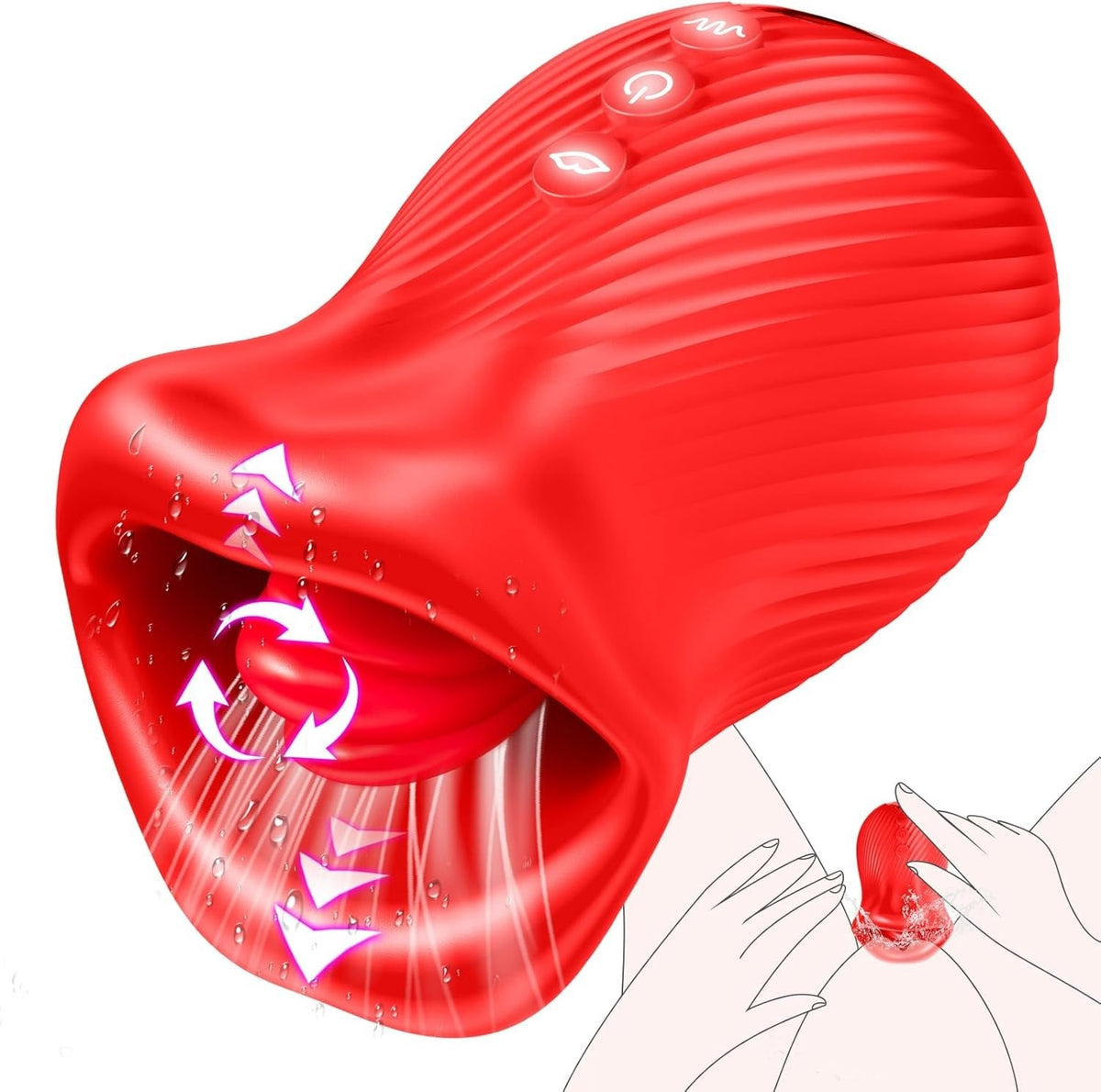 Rose Tongue & Bite Clit Vibrator - Tongue Licking Rose Toy