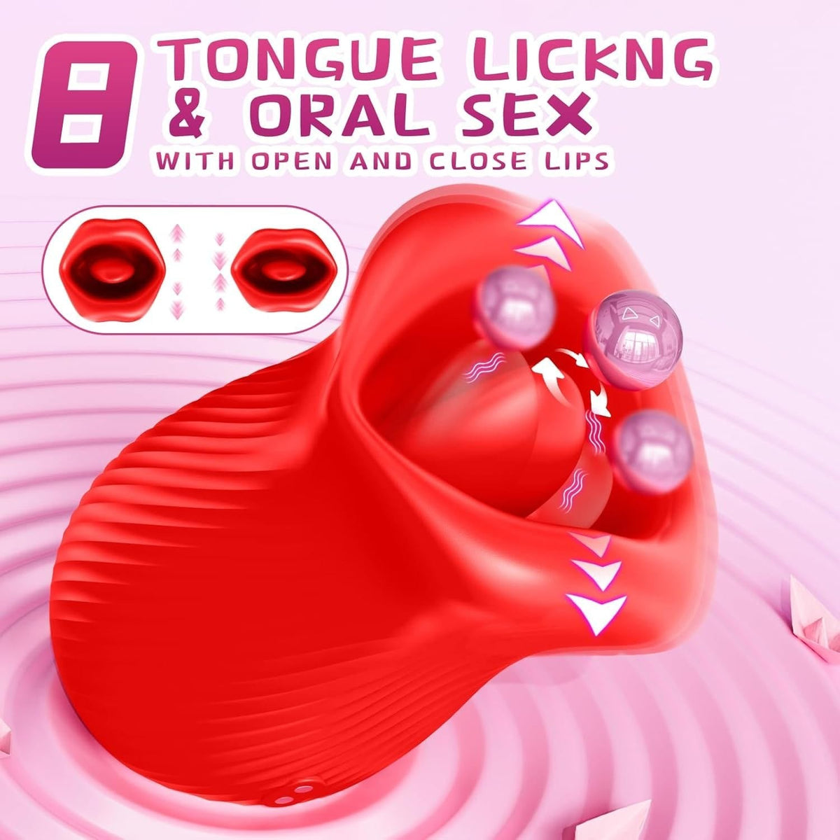 Rose Tongue & Bite Clit Vibrator - Tongue Licking Rose Toy