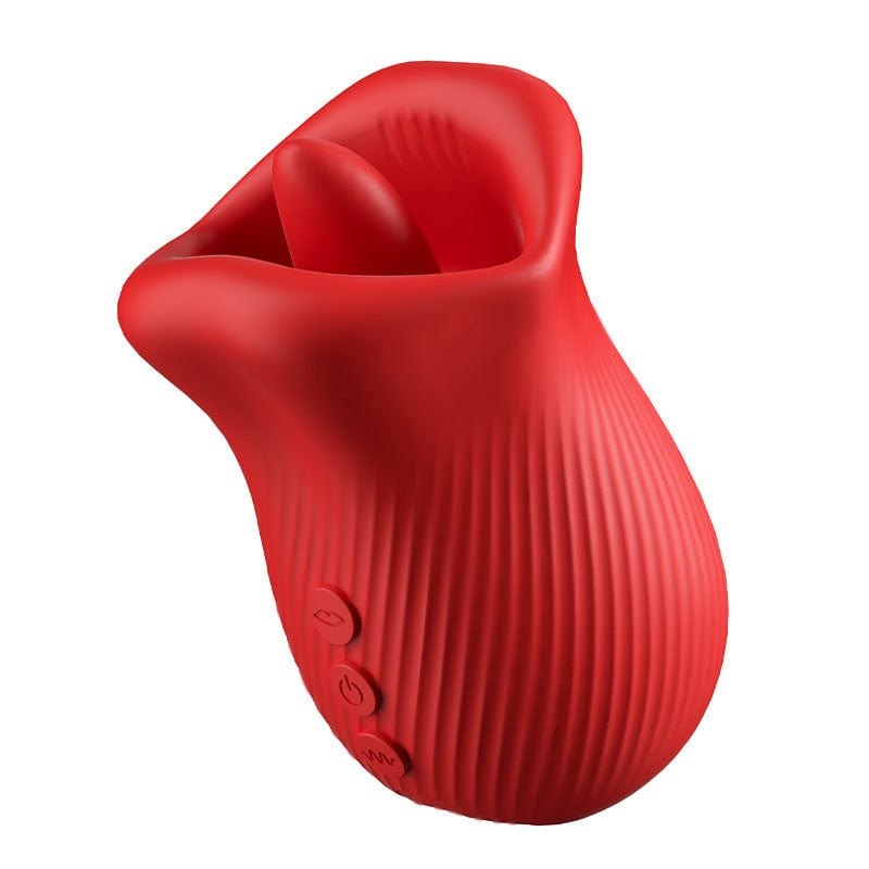Rose Tongue & Bite Clit Vibrator - Tongue Licking Rose Toy