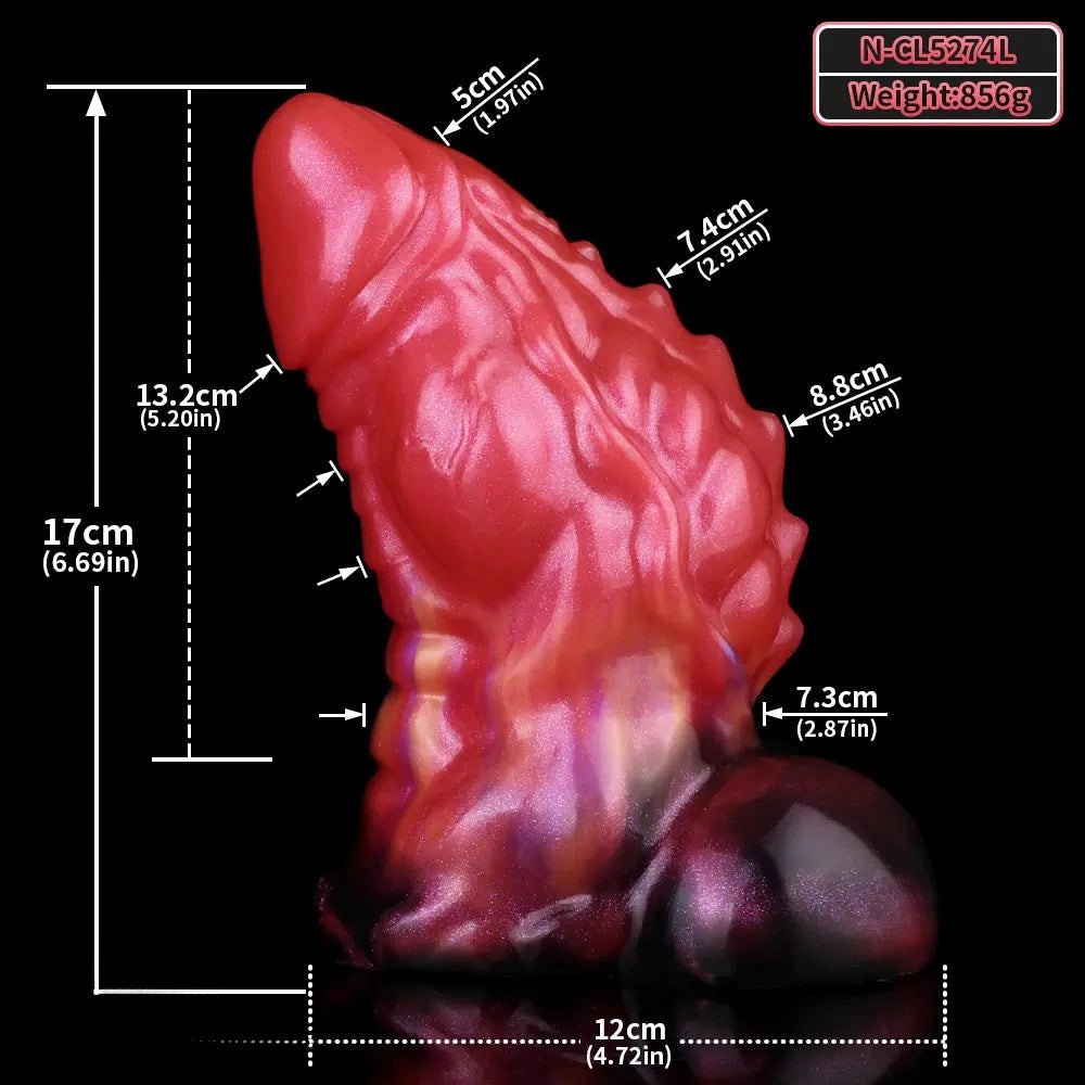 Red Fantasy Monster Dildo - Silicone Fantasy Monster Dildo