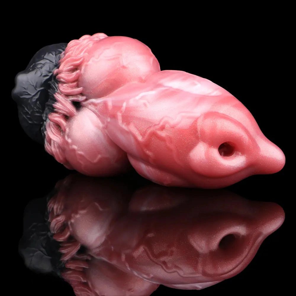 Red Silicone Knot Dildo 6.88in - Animal Knot Dildo