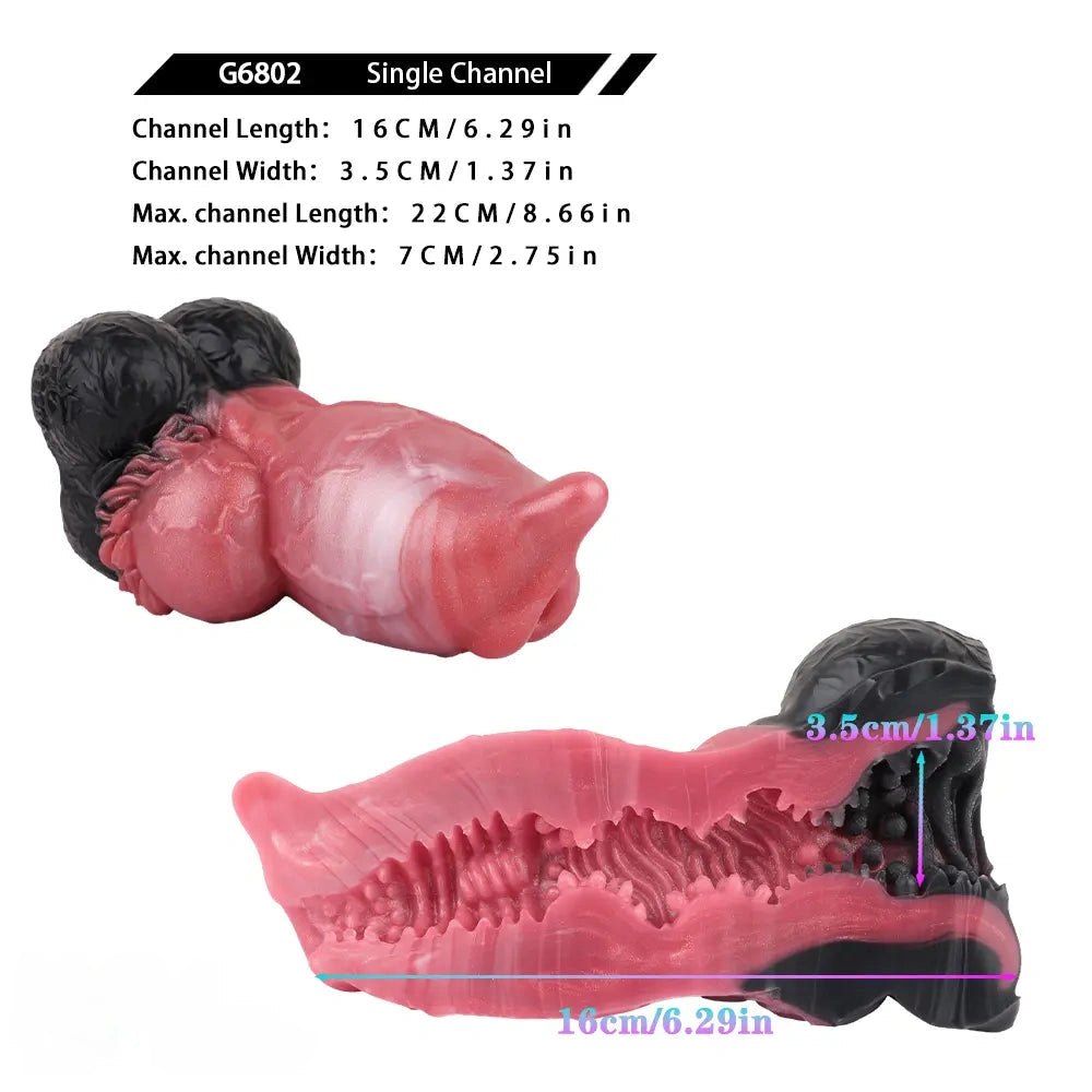 Red Silicone Knot Dildo 6.88in - Animal Knot Dildo