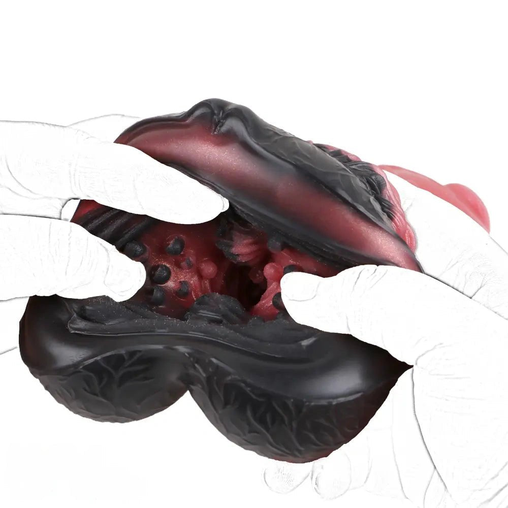 Red Silicone Knot Dildo 6.88in - Animal Knot Dildo
