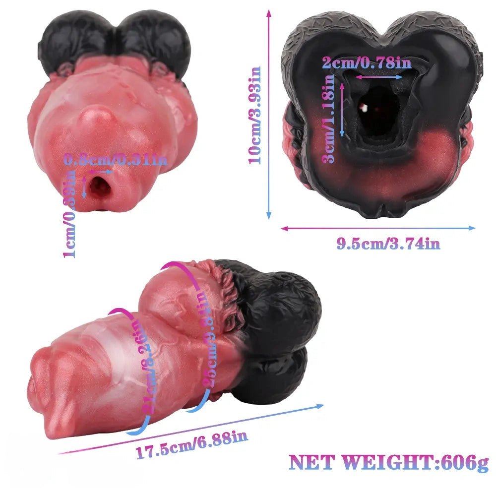 Red Silicone Knot Dildo 6.88in - Animal Knot Dildo