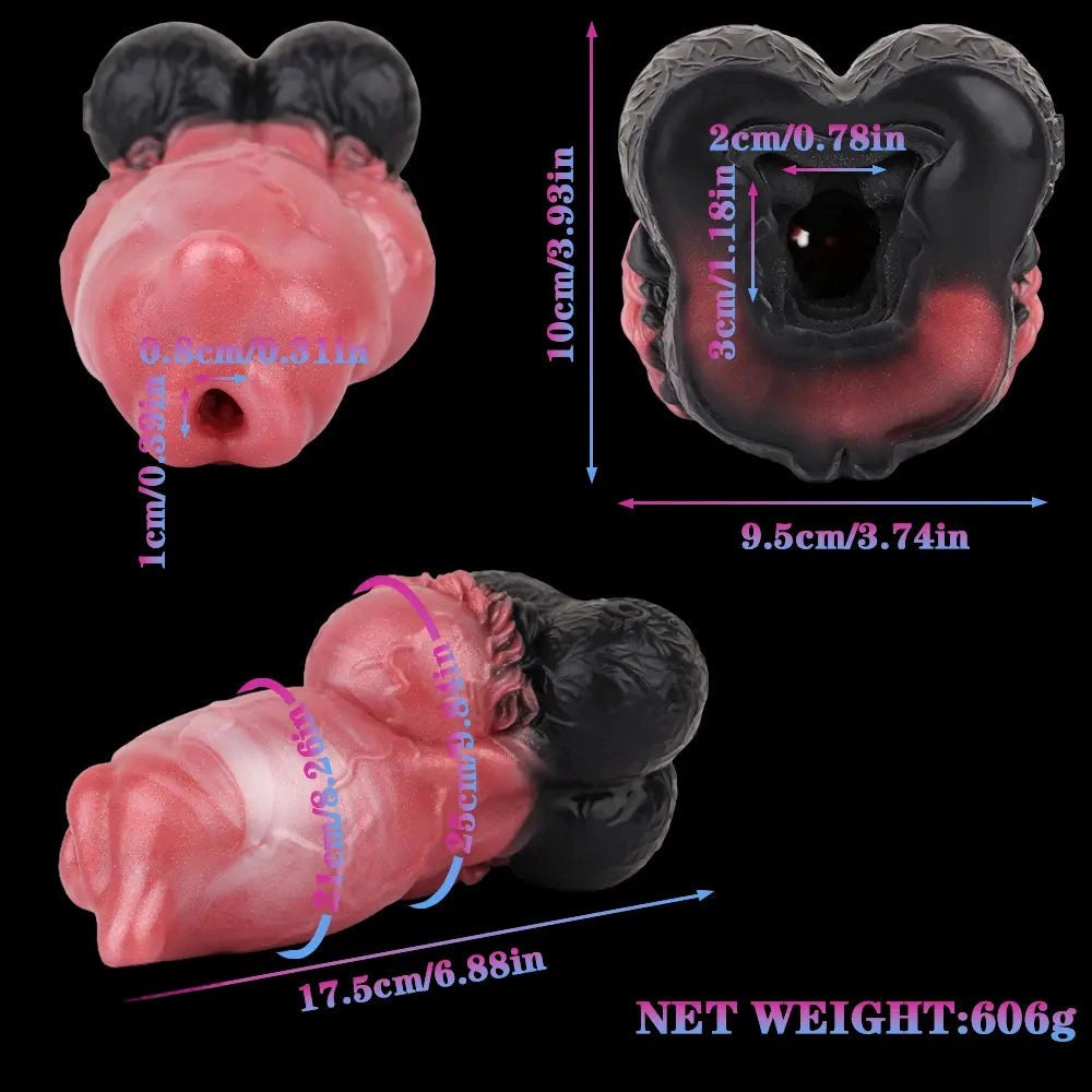 Red Silicone Knot Dildo 6.88in - Animal Knot Dildo