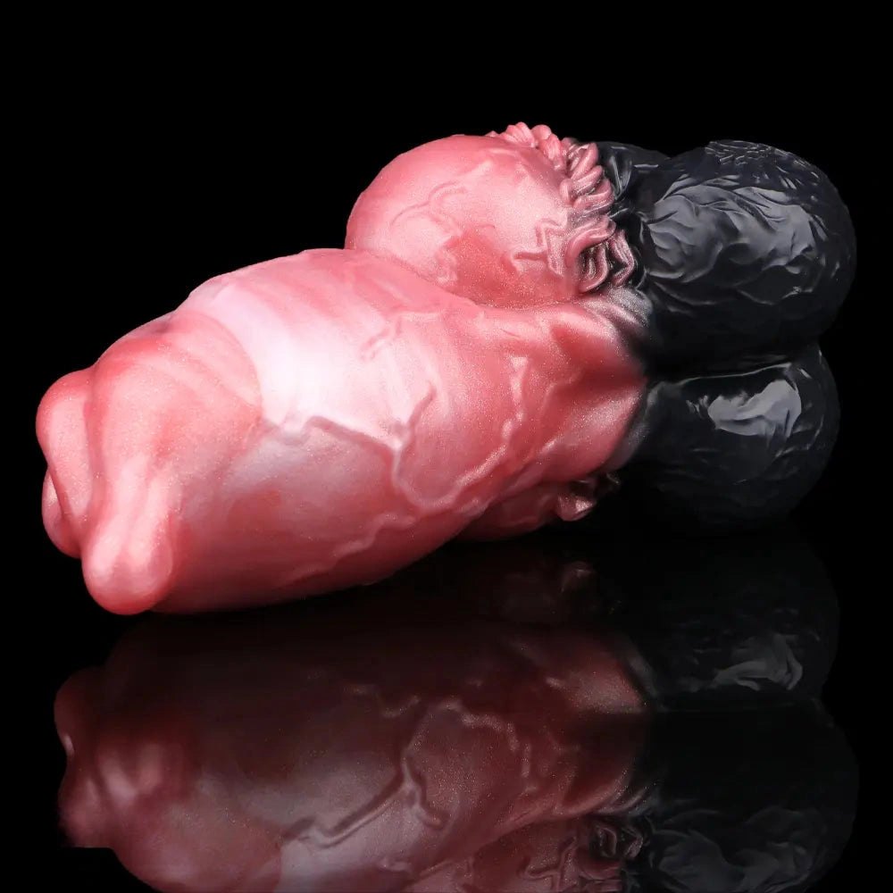 Red Silicone Knot Dildo 6.88in - Animal Knot Dildo
