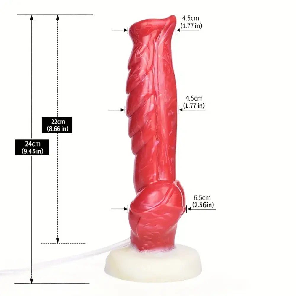 Red Spiral Dog Knot Dildo 9.45 in - Horse Style Sex Toy