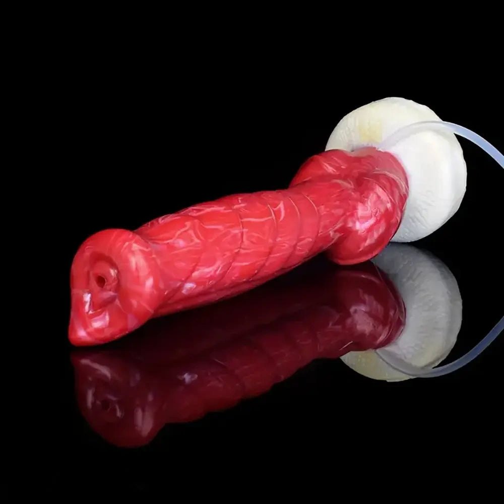 Red Spiral Dog Knot Dildo 9.45 in - Horse Style Sex Toy
