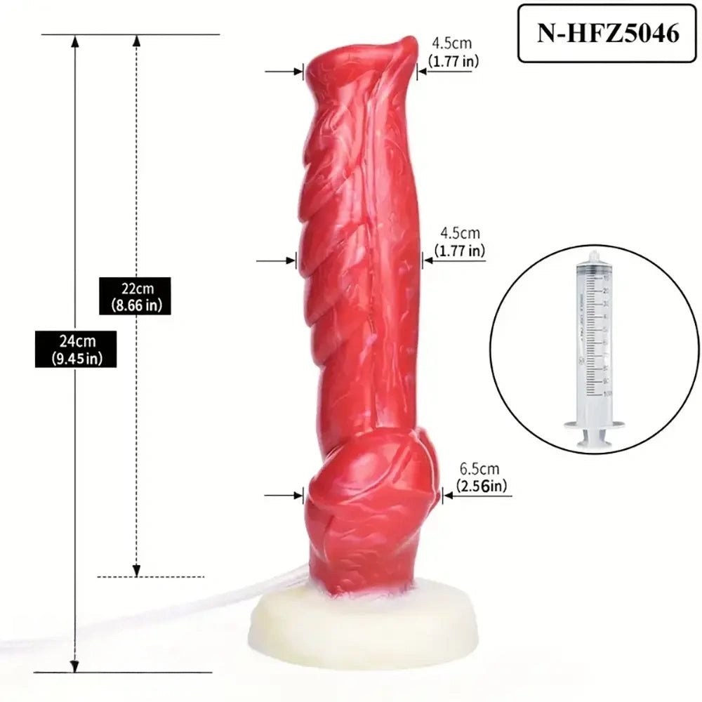 Red Spiral Dog Knot Dildo 9.45 in - Horse Style Sex Toy