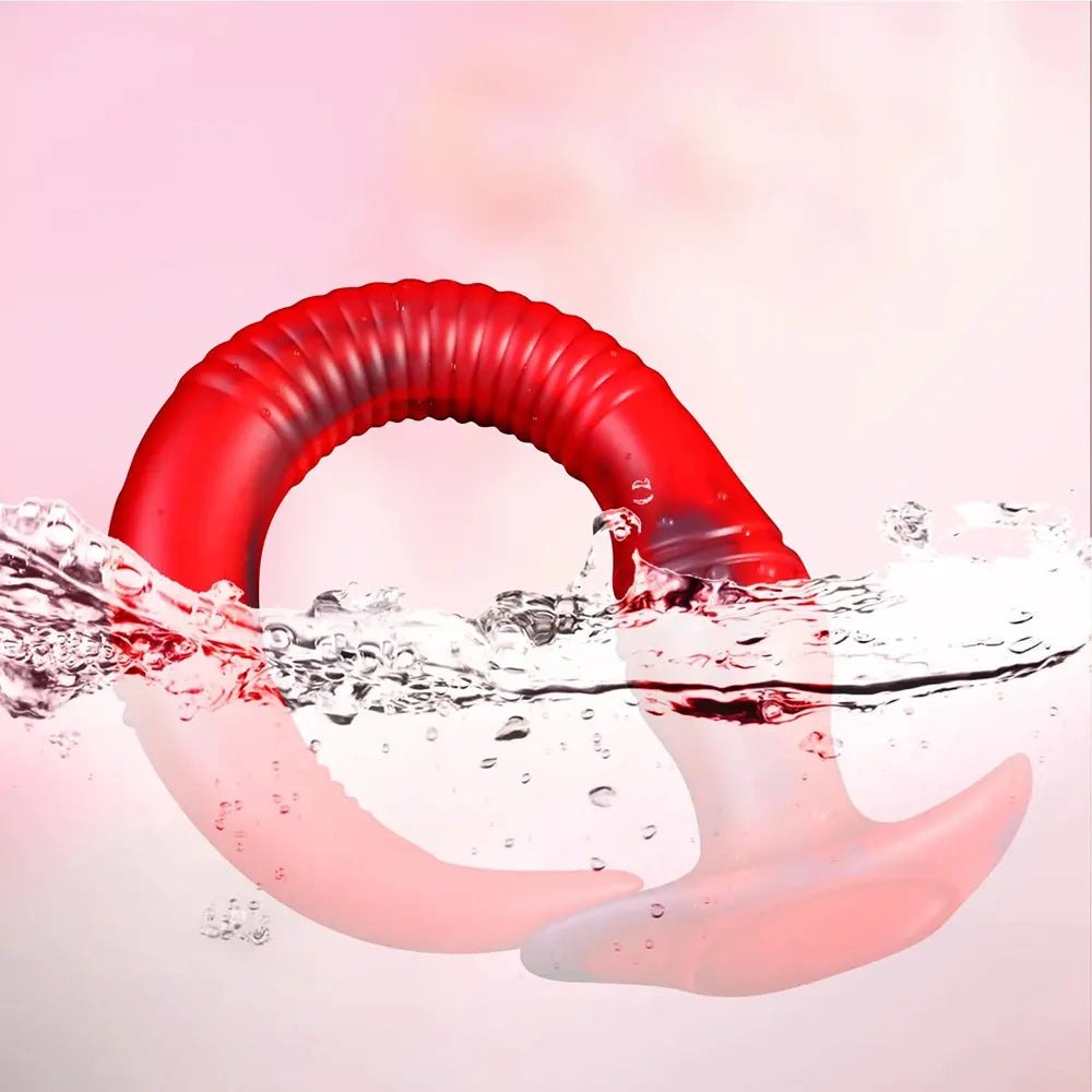 Red Tentacle Fantasy Dildo - Curved Silicone Fantasy Dildo