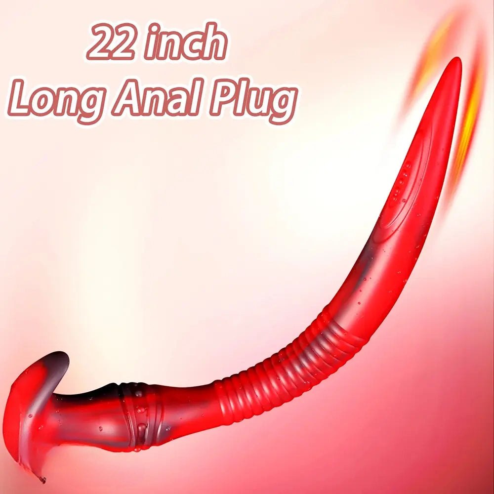 Red Tentacle Fantasy Dildo - Curved Silicone Fantasy Dildo