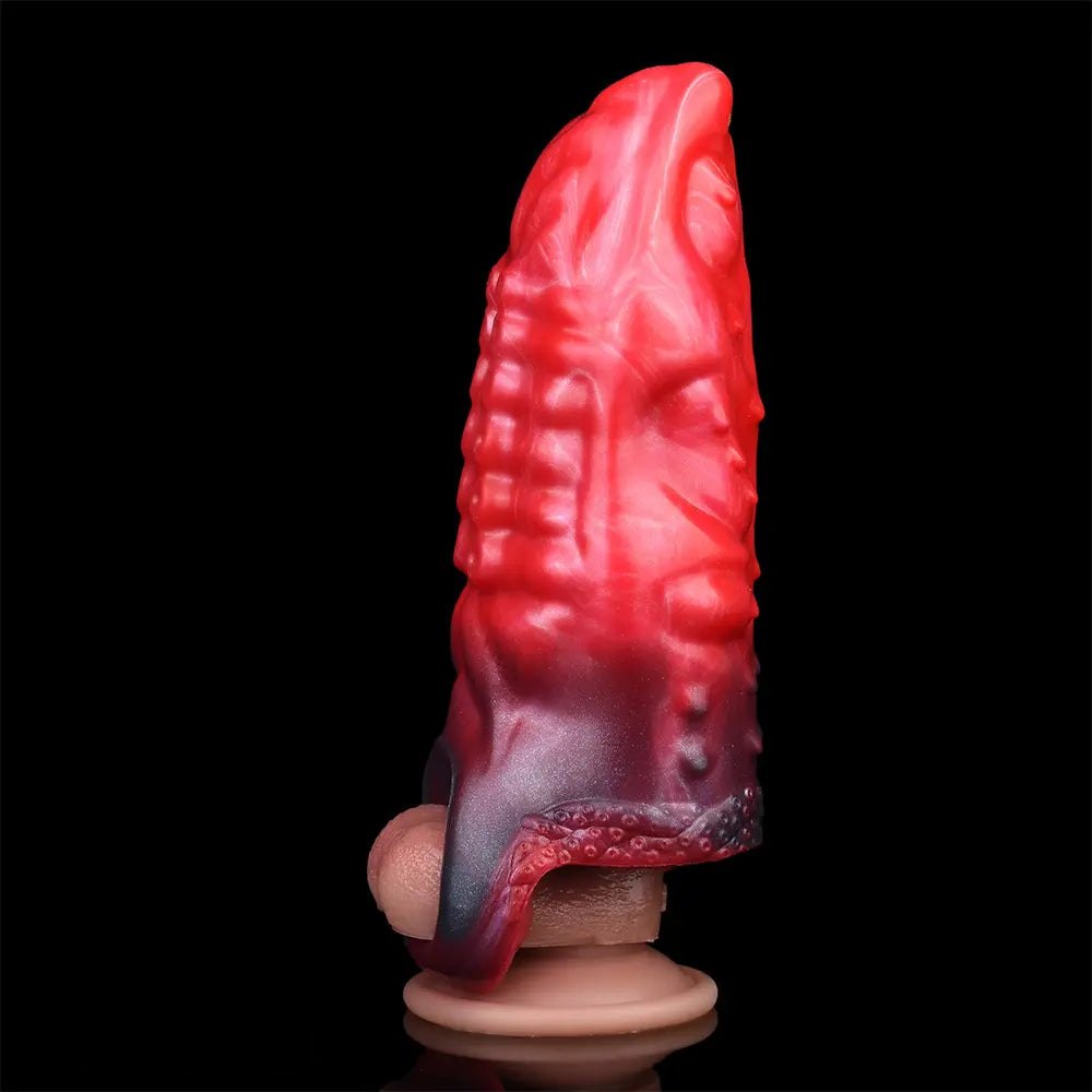Red Tentacle Hollow Fantasy Sleeve - Silicone Fantasy Dildo